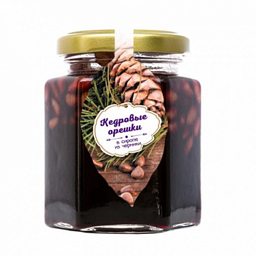 Фото Ядро кедрового ореха в сиропе из черники