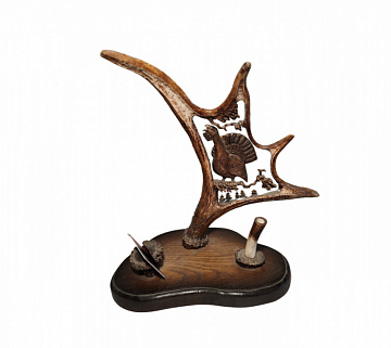 Фото Визитница с рогом лося и глухарем