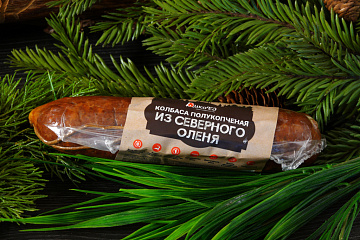 Фото Колбаса из северного оленя (с салом кабана) полукопченая