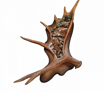 Фото Рог лося с охотником и тигром